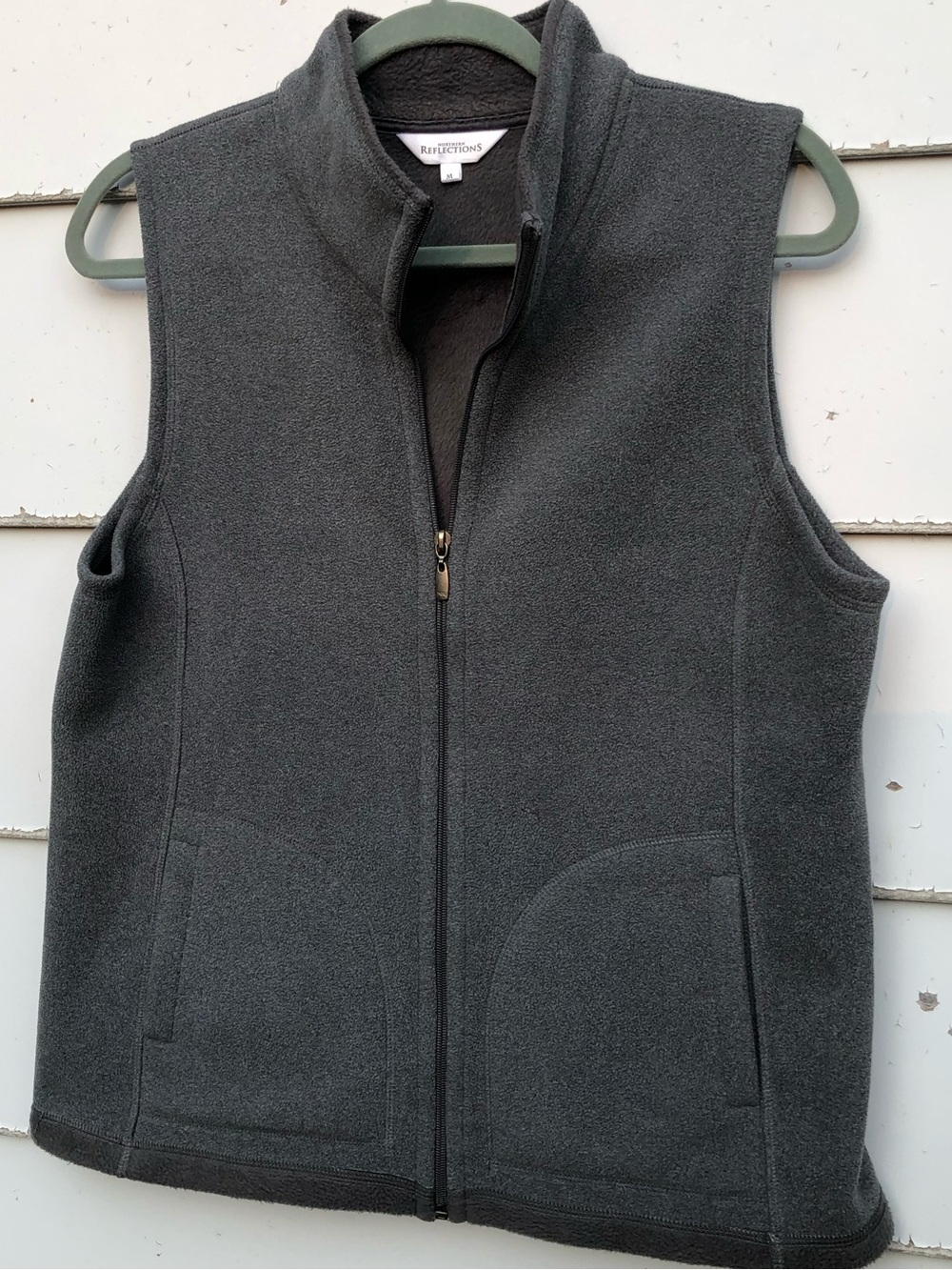 Gorpcore Northern Reflections Charcoal Grey Fall Fleece Vest